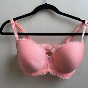 Victoria’s Secret Dream Angels Lined Demi Bra Pink Lace Underwire Size 34DD